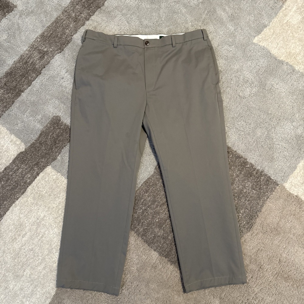 Orvis Mens Performance Chino Pants 42 Olive Drab Khaki Straight Leg Flat Front